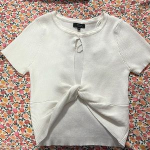 NWT open front white crop top size m